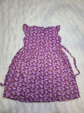 Mango Purple Floral Tie-Waist Sundress for Kids
